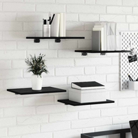vidaXL Bookshelf Board 4 pcs Black 40 x 30 x 1.5 cm Engineered wood