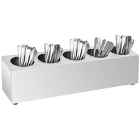 vidaXL Cutlery Holder 5 Grids Rectangular Stainless Steel