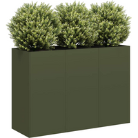 vidaXL Planter Olive Green 120x40x80 cm Cold-rolled Steel