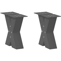 vidaXL Coffee Table Legs X-Shaped 2 pcs Black 30x(30-31) cm Steel