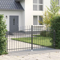 vidaXL Garden Gate with Lock Grey 150 x 300 cm Steel