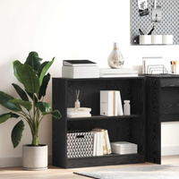 vidaXL Bookcase Black oak 80 x 24 x 76 cm Engineered Wood