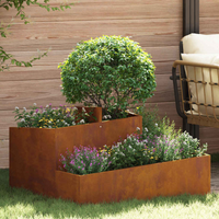 vidaXL Garden Planter Brown 80 x 80 x 50 cm Weathering steel