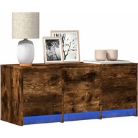 vidaXL TV Cabinet with LED Smoked Oak 97x34x40 cm Engineered Wood