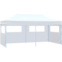 vidaXL Professional Folding Party Tent with 4 Sidewalls 3x6 m Steel White