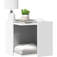 vidaXL Cat Litter Box Enclosure White 53x53x51 cm Engineered Wood