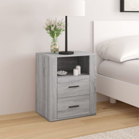 vidaXL Bedside Cabinet Grey Sonoma 50x36x60 cm Engineered Wood
