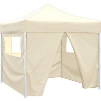 vidaXL Foldable Tent 3x3 m with 4 Walls Cream