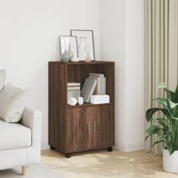vidaXL Rolling Cabinet Brown Oak 55x40x91 cm Engineered Wood