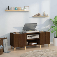 vidaXL Record Cabinet Brown Oak 121x38x48 cm Engineered Wood