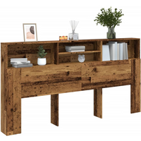 vidaXL Headboard Cabinet Old Wood 200x19x103.5 cm Engineered Wood