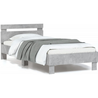 vidaXL Bed Frame without Mattress with LED Lights Concrete Grey 90x200 cm
