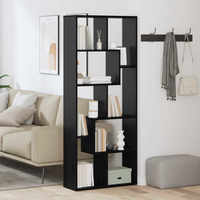 vidaXL Bookcase Black oak 67 x 25 x 161.5 cm Engineered wood
