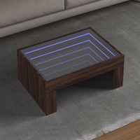 vidaXL Coffee Table with Infinity LED Brown Oak 70x50x30 cm