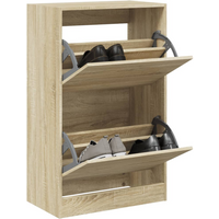 vidaXL Shoe Cabinet Sonoma Oak 60x34x96.5 cm Engineered Wood