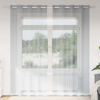 vidaXL Voile Curtain 2 pcs Dark Grey 225 x 140 cm Polyester
