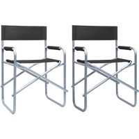 vidaXL Director's Chairs 2 pcs Steel Black
