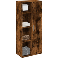 vidaXL Bathroom Cabinet with Roll Holder Smoked Oak 39x22x90 cm