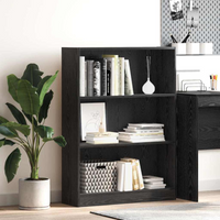 vidaXL Bookcase Black oak 80 x 24 x 109 cm Engineered Wood