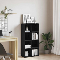 vidaXL Bookcase Black Oak 66x30x130 cm Engineered Wood