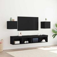 vidaXL TV Cabinet 2 pcs Black 30.5 x 30 x 30 cm Engineered wood