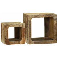 vidaXL TV Unit 2 pcs Brown 36 x 30 x 36 cm Solid rough mango wood