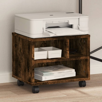 vidaXL Printer Stand with Wheels Smoked Oak 41x32x34,5 cm