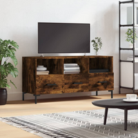 vidaXL TV Cabinet Smoked Oak 102x36x50 cm Engineered Wood