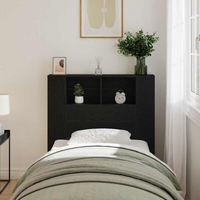 vidaXL Headboard Cabinet Black Oak 100 x 19 x 104.5 cm Engineered Wood