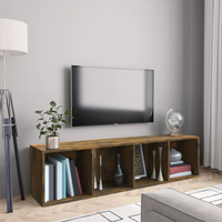 vidaXL Book Cabinet/TV Cabinet Smoked Oak 143x30x36cm Engineered Wood