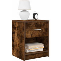 vidaXL Bedside Cabinet with Drawer Smoked Oak 40x34x50 cm