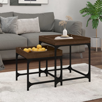 vidaXL Side Tables 2 pcs Brown Oak Engineered Wood