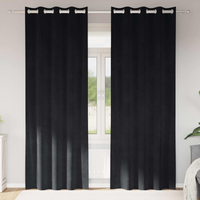 vidaXL Curtains with Curtains 2 pcs Black 140 x 225 cm Velvet