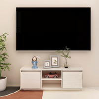 vidaXL TV Cabinet White 110x30x40 cm Solid Pinewood