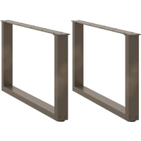 vidaXL Coffee Table Legs U-Shaped 2 pcs Natural Steel 70x(42-43) cm Steel