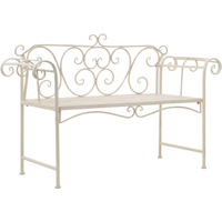 vidaXL Garden Bench 132 cm Metal Antique White