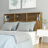 vidaXL Headboard Cabinet Smoked Oak 160x19x103.5 cm