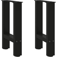 vidaXL Coffee Table Legs Black 2 pcs 28x(42-43) cm Steel
