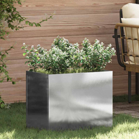vidaXL Garden Planter Silver 50 x 32 x 40 cm Stainless steel