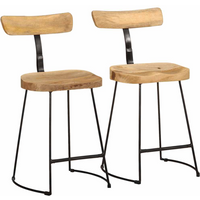 vidaXL Bar Stools 2 pcs 49x43x79 cm Solid Wood Mango