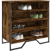 vidaXL Shoe Cabinet Smoked Oak 80x38x78 cm Engineered Wood