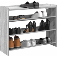 vidaXL Shoe Rack Grey Sonoma 80x25x62 cm Engineered Wood