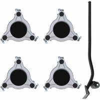vidaXL Furniture Rollers 4 pcs with Lifter 19x17.5x6 cm Steel 1000 kg