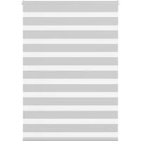 vidaXL Zebra Blind Light Grey 110x100 cm Fabric Width 105.9 cm Polyester