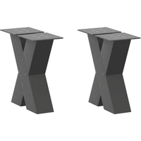 vidaXL Coffee Table Legs X-Shaped 2 pcs Anthracite 40x(30-31) cm Steel
