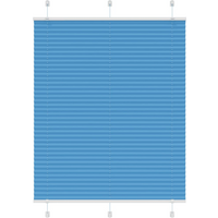 vidaXL Pleated Blind Blue 105x100 cm Fabric Width 104.4 cm Polyester