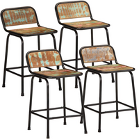 vidaXL Bar Stools 4 pcs 46x35.5x70 cm Solid Wood Reclaimed