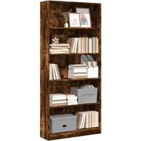 vidaXL Bookcase Smoked Oak 80x24x176 cm Engineered Wood