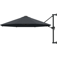 vidaXL Wall-Mounted Garden Parasol with Metal Pole 300 cm Anthracite