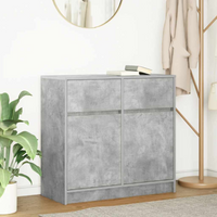 vidaXL Sideboard with Drawer Concrete Grey 80x34x76 cm Engineered Wood